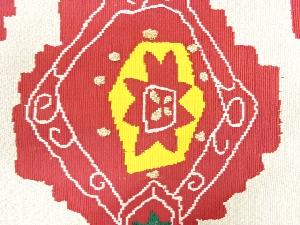 アンティーク　綴れ抽象花模様織り出し名古屋帯